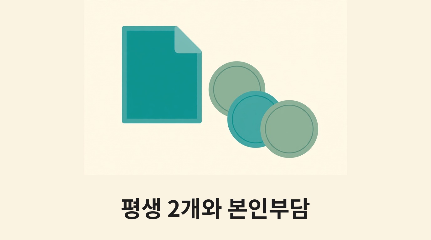 동전과 서류로 임플란트 본인부담을 나타내는 그림