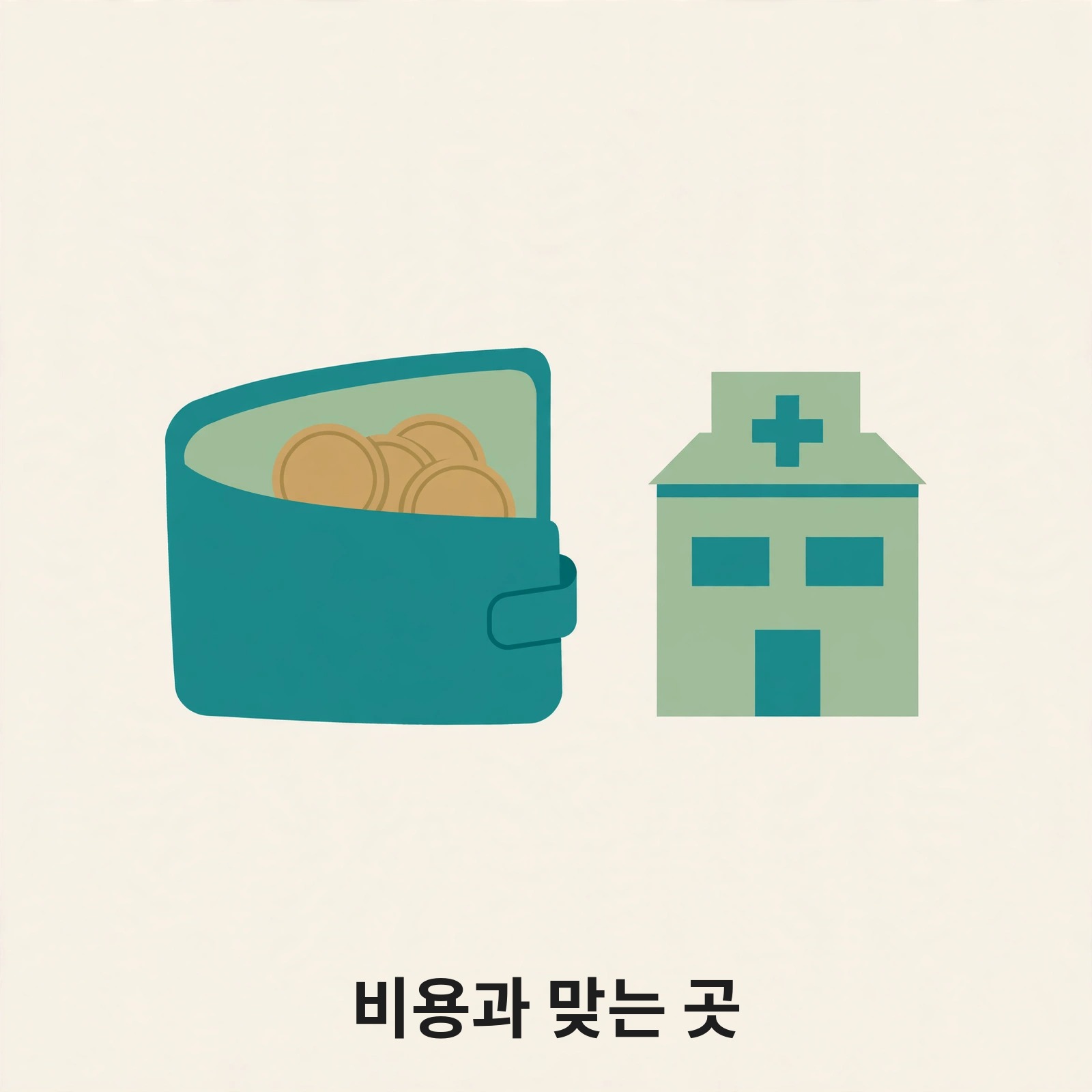 지갑과 동전, 병원 그림으로 접종 비용을 나타내는 그림